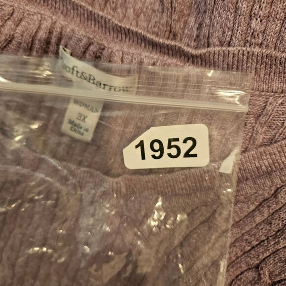 Croft & Barrow Womens 3X Cable Knit Sweater Purple casual Cotton modest Office - Picture 8 of 9